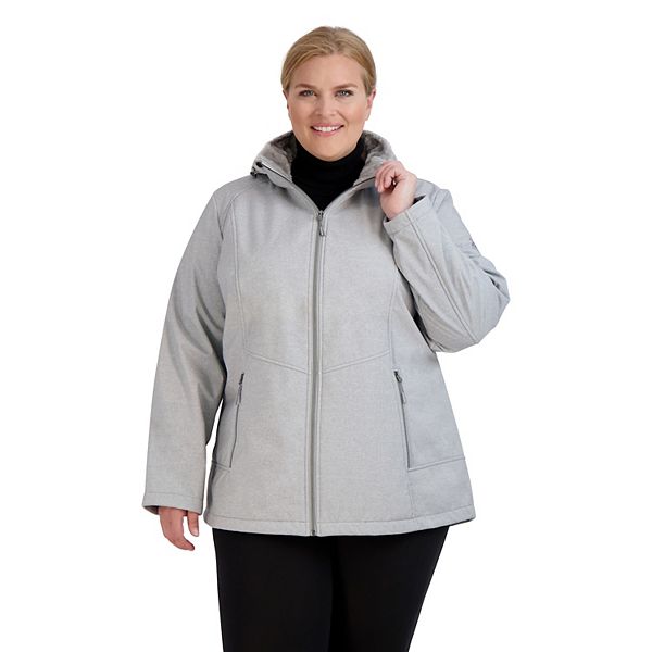 Plus Size ZeroXposur Lillian Plush-Lined Soft Shell Jacket - Grey Bevel (3X)