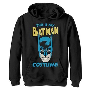Boys 8-20 DC Comics Batman This Is My Costume Text Poster Graphic Fleece Hoodie