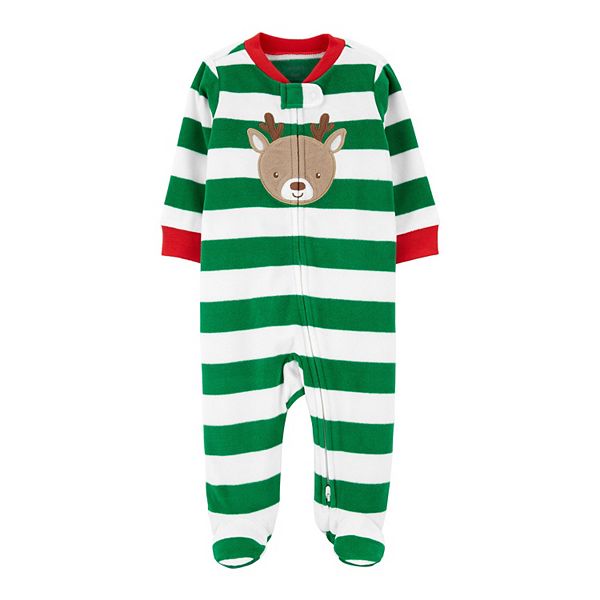 Carters Infant & Toddler Boys Christmas Fleece Blanket Sleeper Sleep & Play 4T Green