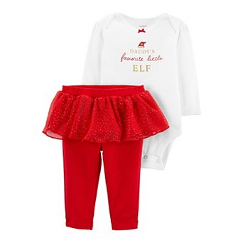 Baby Girl Carter's 2 pc Christmas Bodysuit & Tutu Pant Set