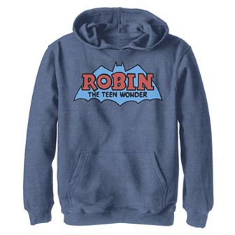 Boys 8-20 DC Comics Robin The Graphic Teen Wonder Classic Logo Graphic Fleece Hoodie
