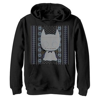 Boys 8-20 DC Comics Chibi Batman Christmas Sweater Style Graphic Fleece Hoodie