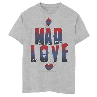 Boys 8-20 Batman Harley Quinn Mad Love Two Tone Text Graphic Tee