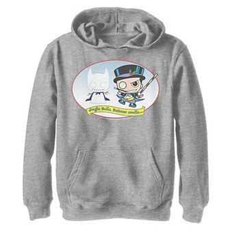 Boys 8-20 DC Comics The Penguin Jingle Bells Batman Smells Christmas Graphic Fleece Hoodie