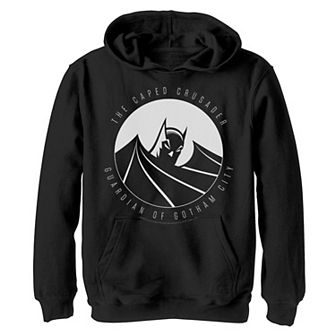 Boys 8-20 DC Comics Batman The Caped Crusader Text Poster Graphic Fleece Hoodie