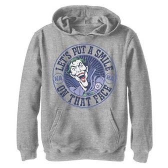 Boys 8-20 Batman Joker Put A Smile On That Face Wrap Around Graphic Fleece Hoodie