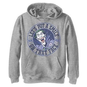 Boys 8-20 Batman Joker Put A Smile On That Face Wrap Around Graphic Fleece Hoodie