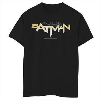 Boys 8-20 DC Comics Batman Modern Chest Text Logo Graphic Tee