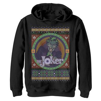 Boys 8-20 Batman The Joker Retro Knit Style Graphic Fleece Hoodie