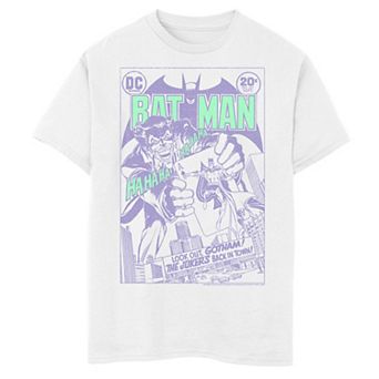 Boys 8-20 Batman Joker Outline Comic Cover Graphic Tee