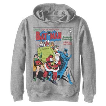 Boys 8-20 DC Comics Seasons Greetings From Batman And Robin Christmas Graphic Fleece Hoodie