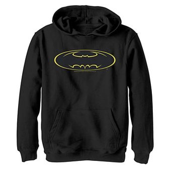 Boys 8-20 DC Comics Batman Yellow Line Chest Logo Graphic Fleece Hoodie