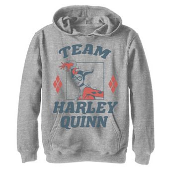 Boys 8-20 Batman Team Harley Quinn Animated Portrait Graphic Fleece Hoodie