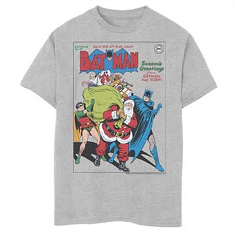 Boys 8-20 DC Comics Seasons Greetings From Batman And Robin Christmas Graphic Tee