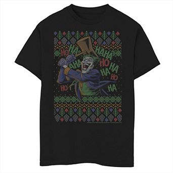 Boys 8-20 Batman The Joker Laughing Vintage Knit Style Graphic Tee