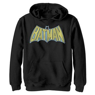 Boys 8-20 DC Comics Batman Vintage Bold Text Logo Graphic Fleece Hoodie