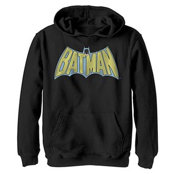Boys 8-20 DC Comics Batman Vintage Bold Text Logo Graphic Fleece Hoodie