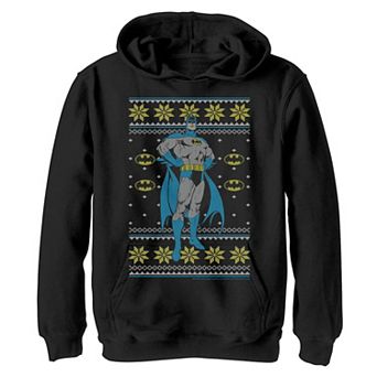 Boys 8-20 DC Comics Batman Power Stance Christmas Sweater Style Graphic Fleece Hoodie