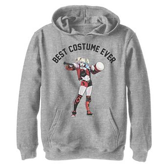 Boys 8-20 DC Comics Harley Quinn Best Costume Ever Text Poster Graphic Fleece Hoodie