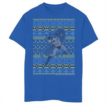 Boys 8-20 DC Comics Batman Action Pose Christmas Sweater Style Graphic Tee