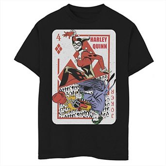 Boys 8-20 Batman Harley Quinn Joker Playing Card Graphic Tee