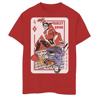 Boys 8-20 Batman Harley Quinn Joker Playing Card Graphic Tee