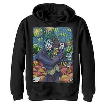 Boys 8-20 DC Comics The Joker Starry Night Style Portrait Graphic Fleece Hoodie
