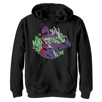 Boys 8-20 Batman Joker HA HA HA Circle Portrait Graphic Fleece Hoodie