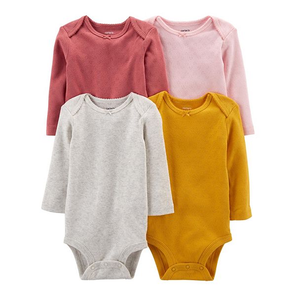 Baby Pastel with Polka Dots NWT Carters Infant Girls'`4-Pack Long-Sleeve  Bodysuits Clothing, Shoes & Accessories FO4385350
