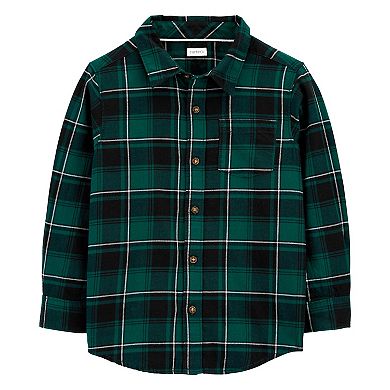 Boys 4-14 Carter's Plaid Twill Button-Front Shirt