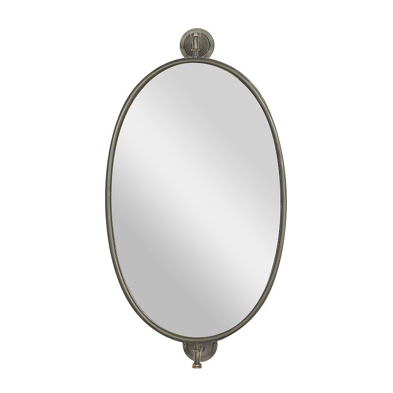 DecMode 15  x 29  Black Handmade Oval Shaped Wall Mirror