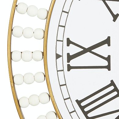 Stella & Eve White Beaded Contemporary Wall Clock