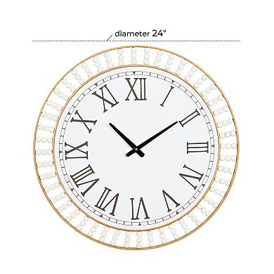 Stella & Eve White Beaded Contemporary Wall Clock