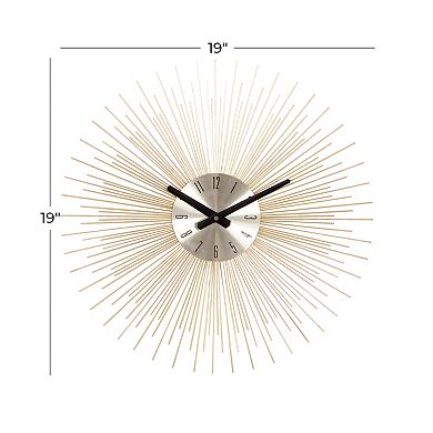 Stella & Eve Gold Finish Contemporary Wall Clock