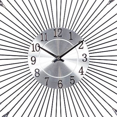 Stella & Eve Silver Finish Sunburst Wall Clock