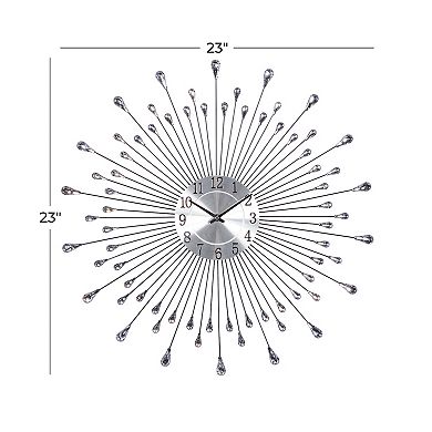 Stella & Eve Silver Finish Sunburst Wall Clock
