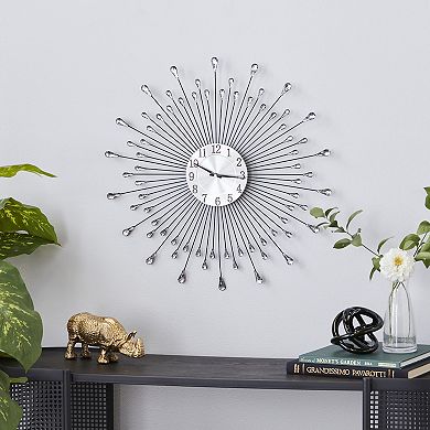 Stella & Eve Silver Finish Sunburst Wall Clock
