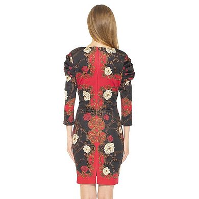 Women's ALEXIA ADMOR Floral Squareneck Sheath Dress