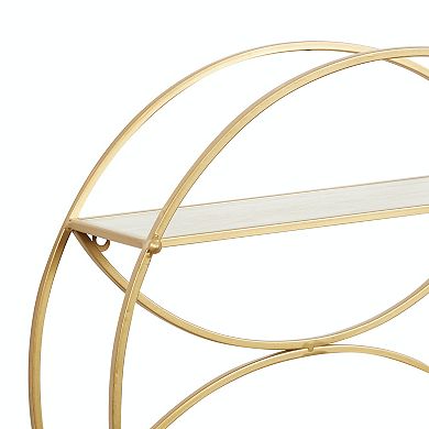 CosmoLiving by Cosmopolitan Gold Finish Round Contemporary Wall Shelf