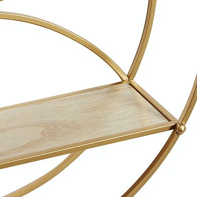 CosmoLiving by Cosmopolitan Gold Finish Round Contemporary Wall Shelf