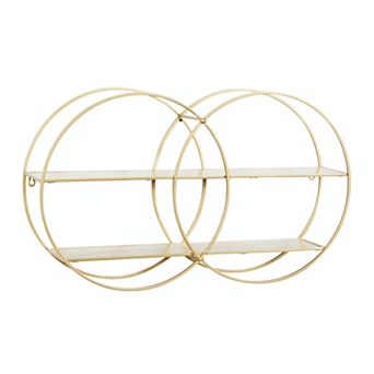 CosmoLiving by Cosmopolitan Gold Finish Double Wall Shelf
