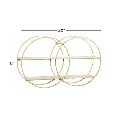 CosmoLiving by Cosmopolitan Gold Finish Double Wall Shelf
