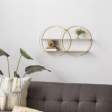 CosmoLiving by Cosmopolitan Gold Finish Double Wall Shelf