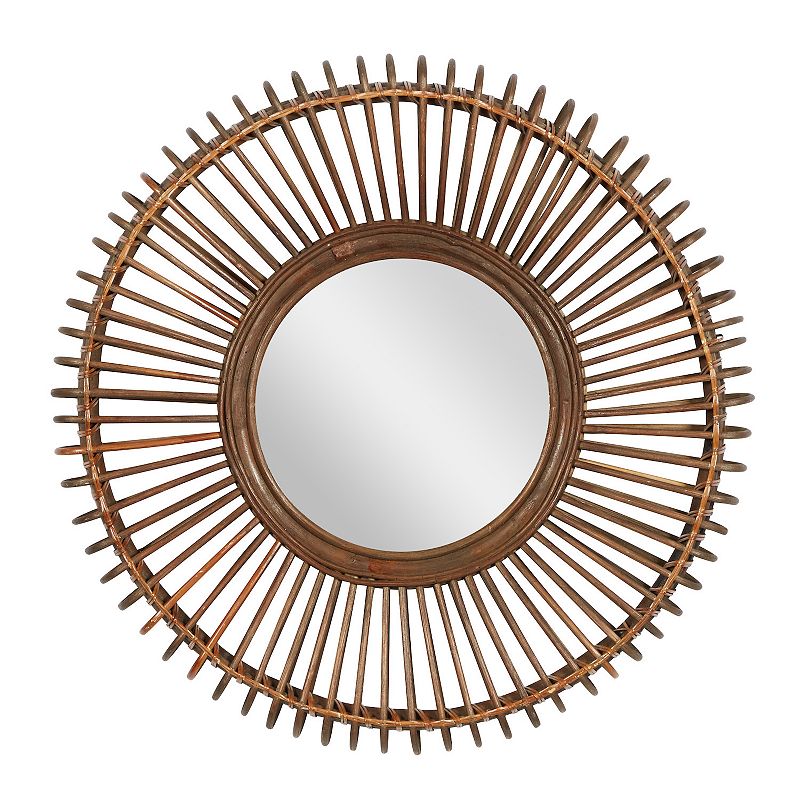 Stella & Eve Woven Wood Wall Mirror, Brown