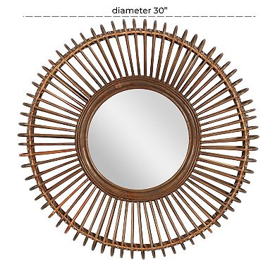 Stella & Eve Woven Wood Wall Mirror