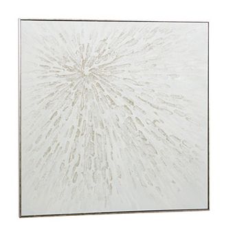CosmoLiving by Cosmopolitan Sunburst White Canvas Wall Art