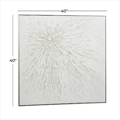 CosmoLiving by Cosmopolitan Sunburst White Canvas Wall Art