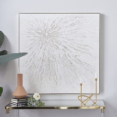 CosmoLiving by Cosmopolitan Sunburst White Canvas Wall Art