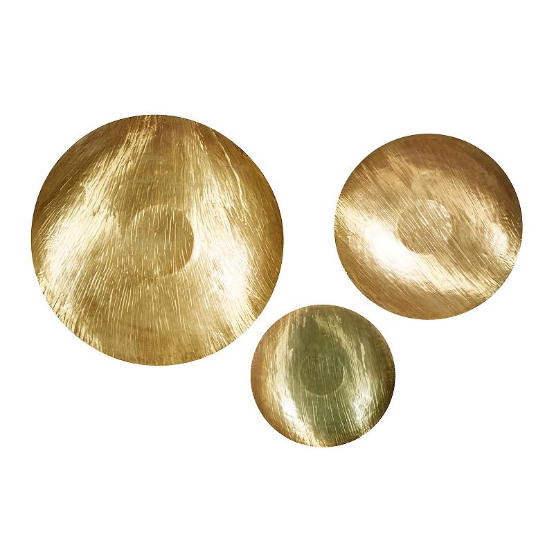 DecMode Gold Metal Glam Wall Decor  Set of 3