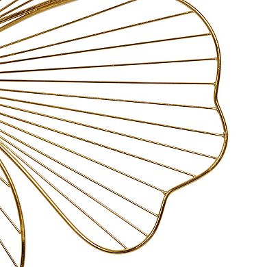 CosmoLiving by Cosmopolitan Gold Finish Floral Wall Decor 3-piece Set
